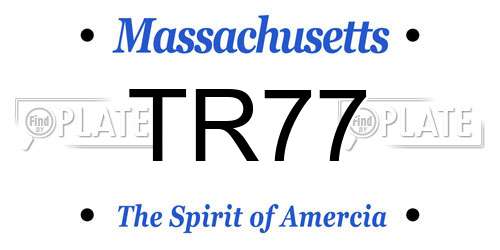 TR77 Massachusetts License Plate
