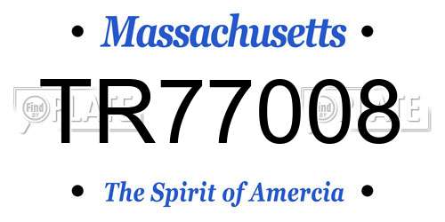 TR77008 Massachusetts License Plate
