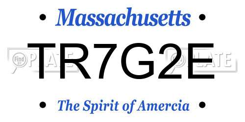 TR7G2E Massachusetts License Plate
