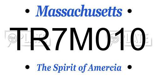 TR7M010 Massachusetts License Plate