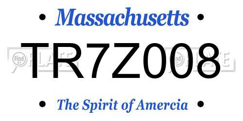 TR7Z008 Massachusetts License Plate