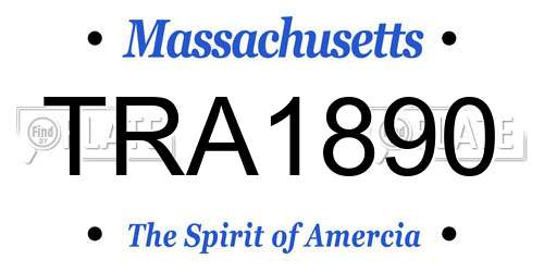TRA1890 Massachusetts License Plate