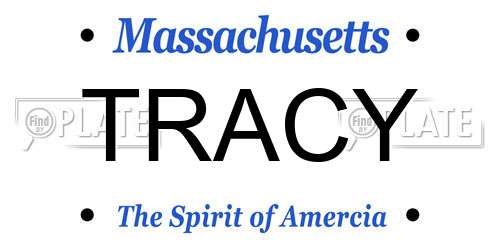 TRACY Massachusetts License Plate