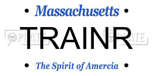 TRAINR Massachusetts License Plate