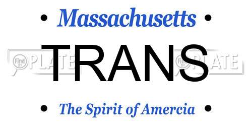 TRANS Massachusetts License Plate