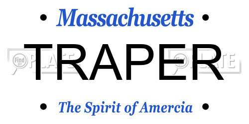 TRAPER Massachusetts License Plate