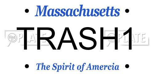 TRASH1 Massachusetts License Plate