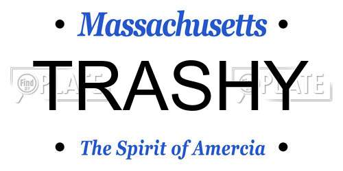 TRASHY Massachusetts License Plate