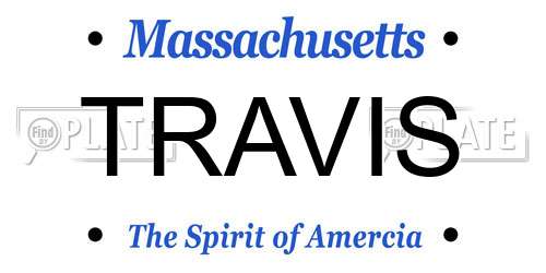 TRAVIS Massachusetts License Plate
