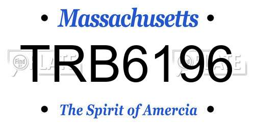 TRB6196 Massachusetts License Plate
