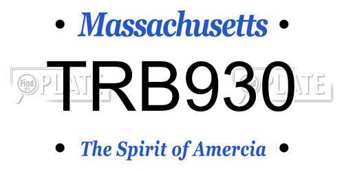 TRB930 Massachusetts License Plate