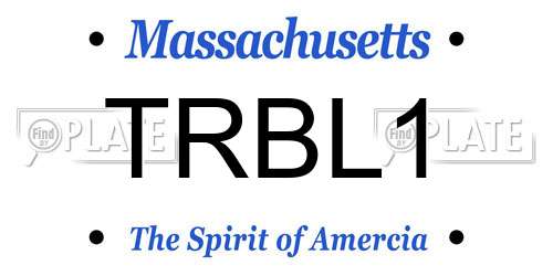 TRBL1 Massachusetts License Plate