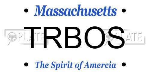 TRBOS Massachusetts License Plate