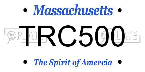 TRC500 Massachusetts License Plate