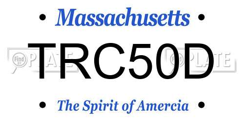 TRC50D Massachusetts License Plate
