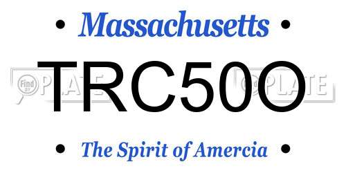 TRC50O Massachusetts License Plate