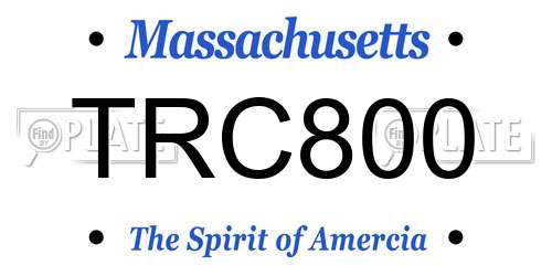 TRC800 Massachusetts License Plate