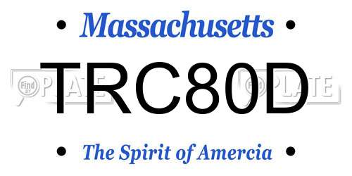 TRC80D Massachusetts License Plate