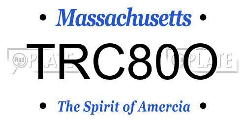 TRC80O Massachusetts License Plate