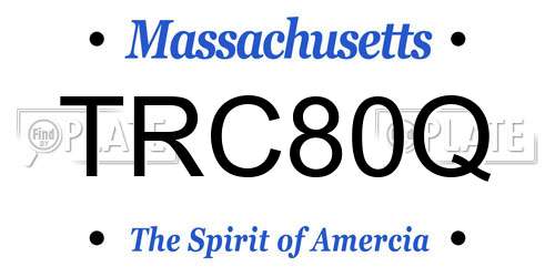 TRC80Q Massachusetts License Plate
