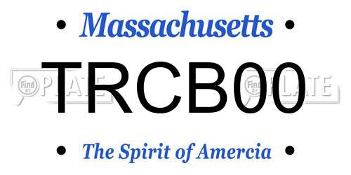 TRCB00 Massachusetts License Plate