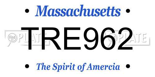 TRE962 Massachusetts License Plate