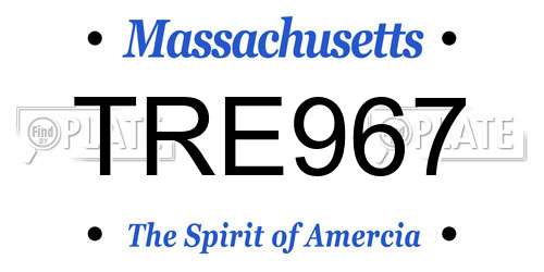 TRE967 Massachusetts License Plate