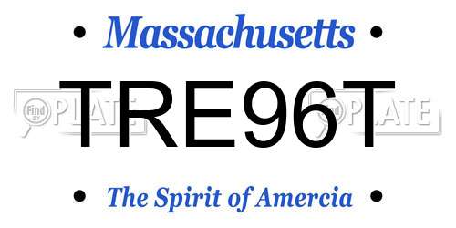 TRE96T Massachusetts License Plate