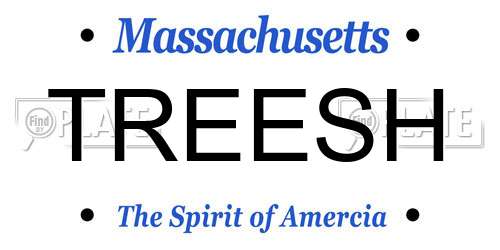 TREESH Massachusetts License Plate