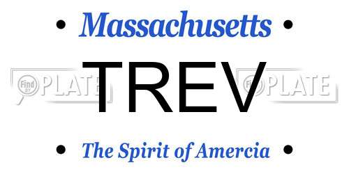 TREV Massachusetts License Plate