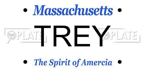 TREY Massachusetts License Plate