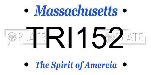 TRI152 Massachusetts License Plate