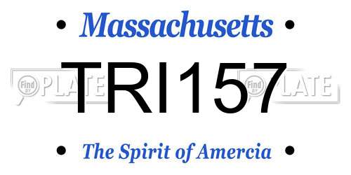 TRI157 Massachusetts License Plate