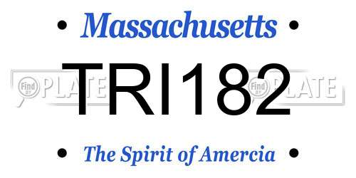 TRI182 Massachusetts License Plate