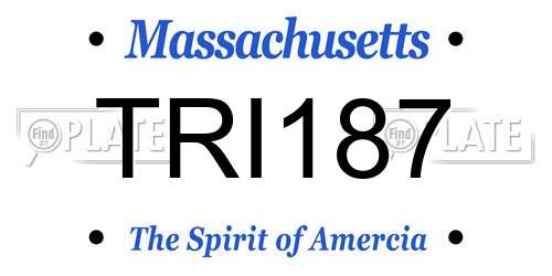 TRI187 Massachusetts License Plate
