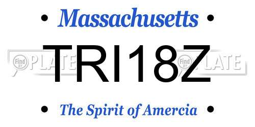 TRI18Z Massachusetts License Plate