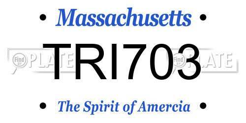 TRI703 Massachusetts License Plate