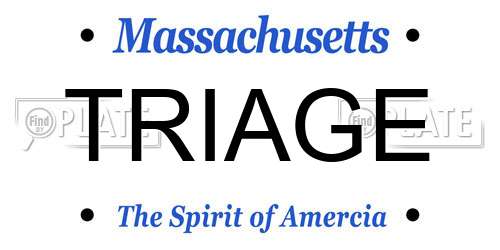 TRIAGE Massachusetts License Plate