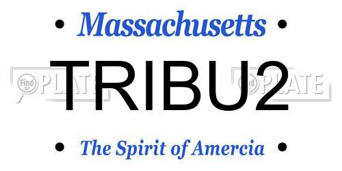 TRIBU2 Massachusetts License Plate