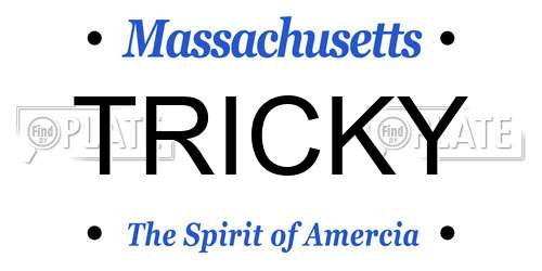 TRICKY Massachusetts License Plate