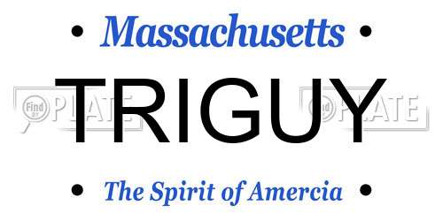 TRIGUY Massachusetts License Plate