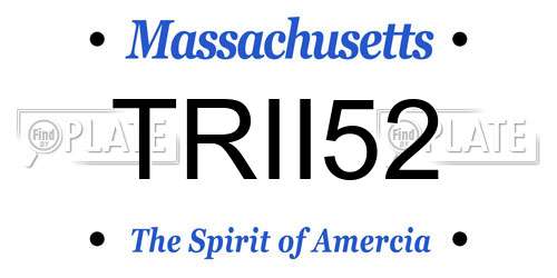 TRII52 Massachusetts License Plate