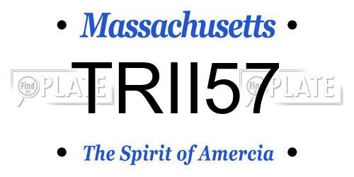 TRII57 Massachusetts License Plate