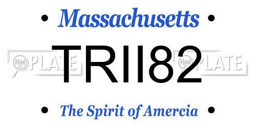 TRII82 Massachusetts License Plate