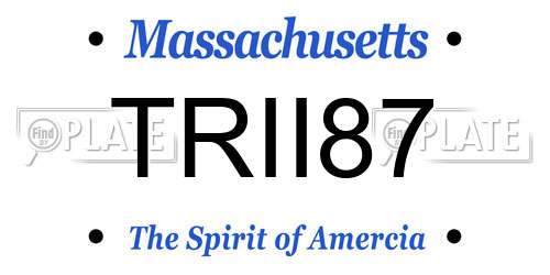 TRII87 Massachusetts License Plate