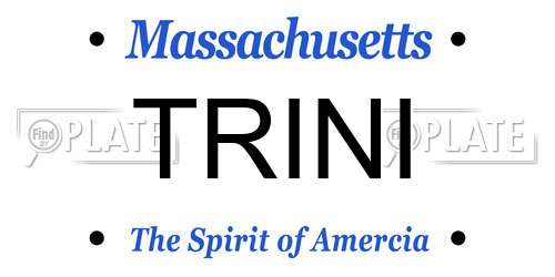 TRINI Massachusetts License Plate