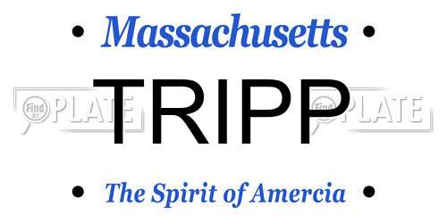 TRIPP Massachusetts License Plate