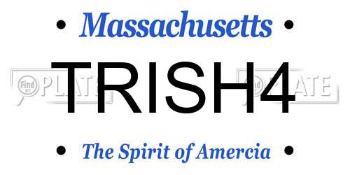 TRISH4 Massachusetts License Plate
