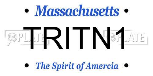 TRITN1 Massachusetts License Plate