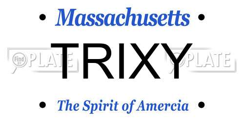 TRIXY Massachusetts License Plate